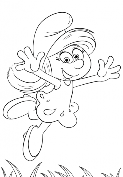 Smurfette from Smurfs: the Lost Village coloring page image