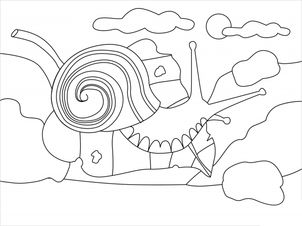 Snail coloring page image