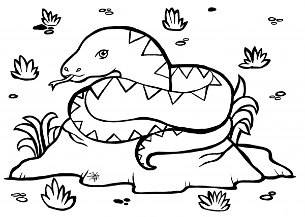 Snake coloring page image