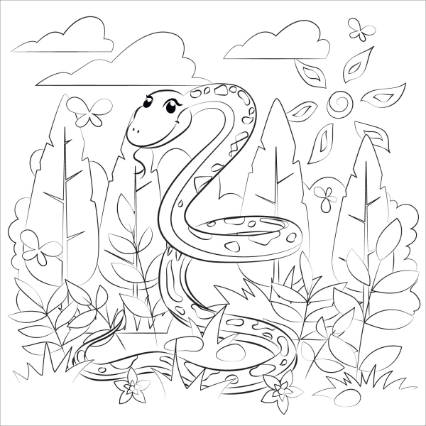 Snake coloring page image