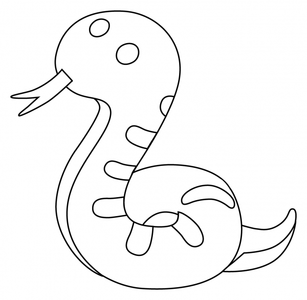 Snake Emoji coloring page image