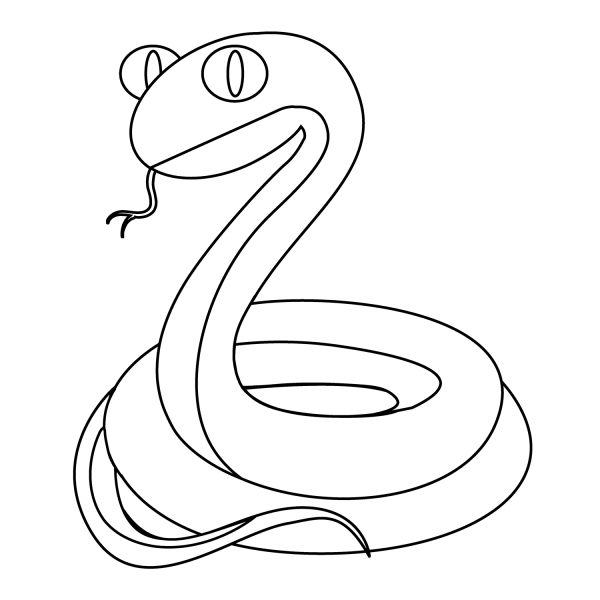Snake Emoji coloring page image