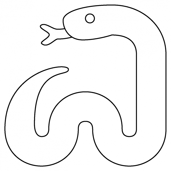 Snake Emoji coloring page image