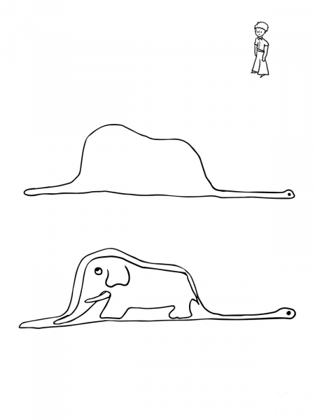 Snake Swallows Elephant coloring page image