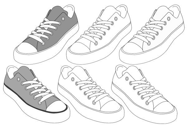 Sneakers coloring page image