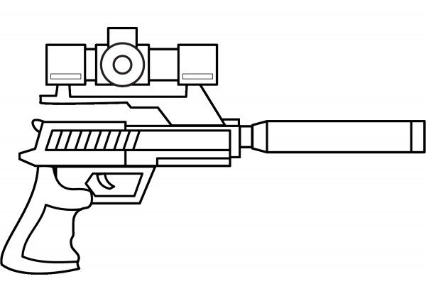 Sniper Gun coloring page image