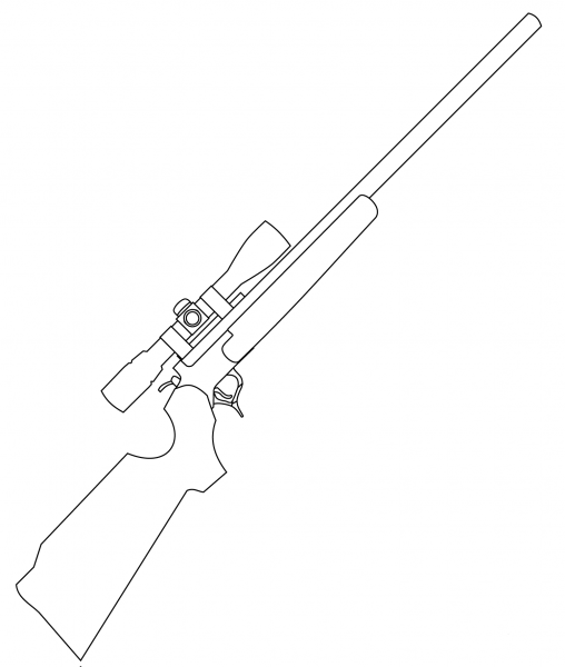 Sniper Rifle coloring page image