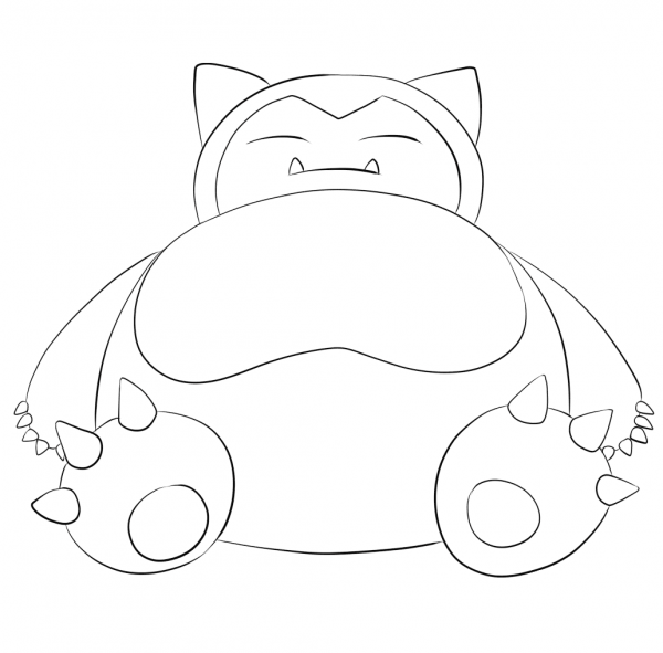 Snorlax coloring page image