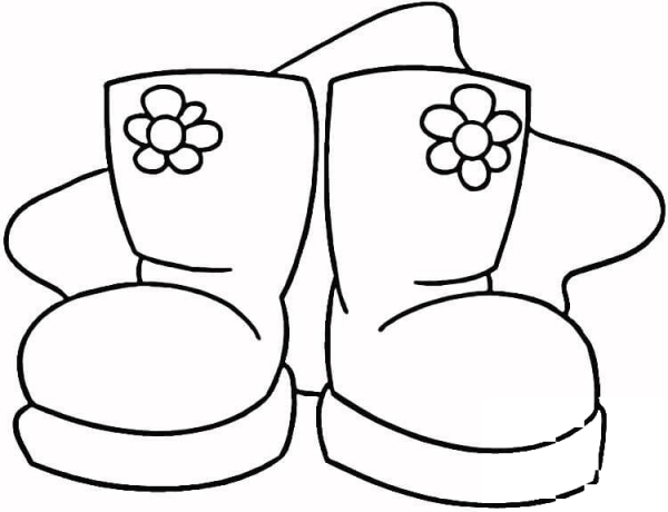 Snow Boots  coloring page image