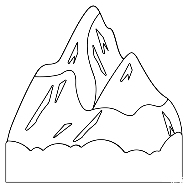 Snow Capped Mountain Emoji coloring page - ColouringPages