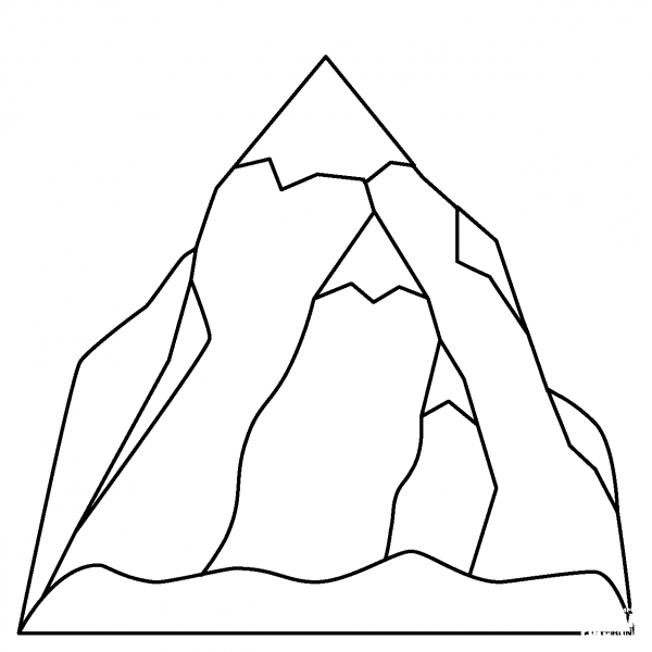Snow Capped Mountain Emoji coloring page image