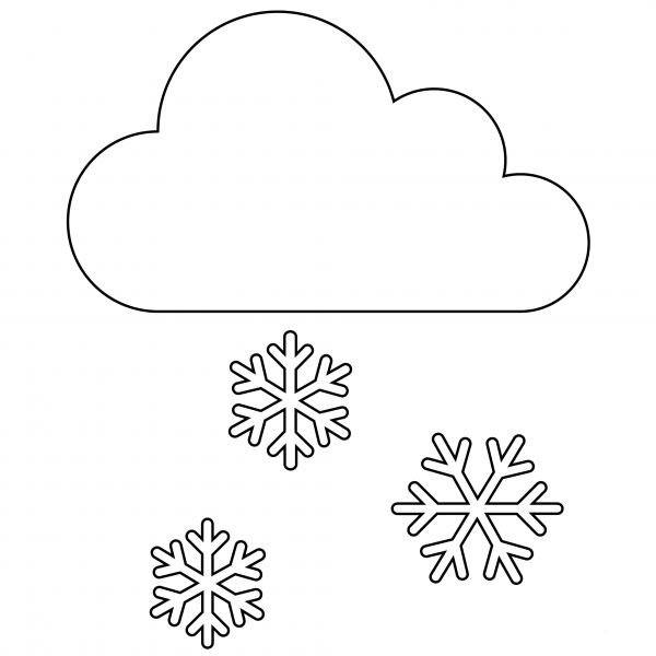 Snow Cloud Emoji coloring page image