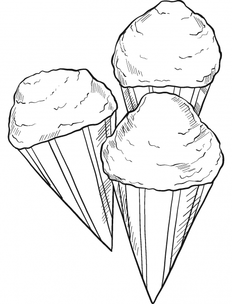 Snow Cones coloring page image