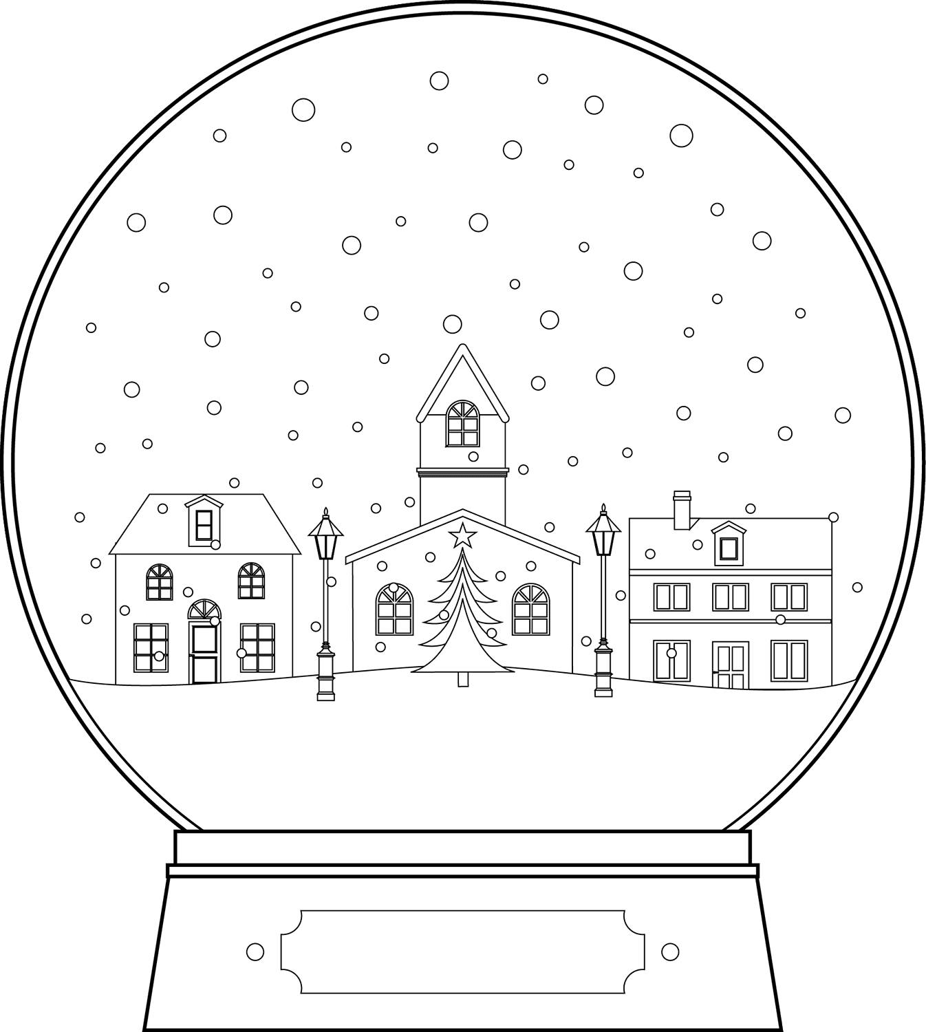 Snow Globe Christmas Town coloring page - ColouringPages