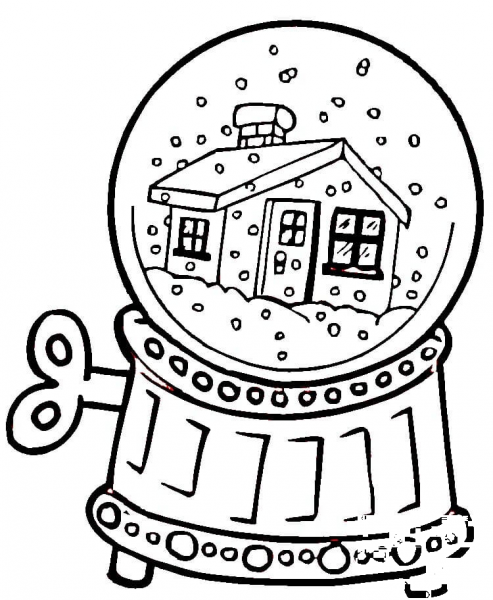 Snow Globe  coloring page image