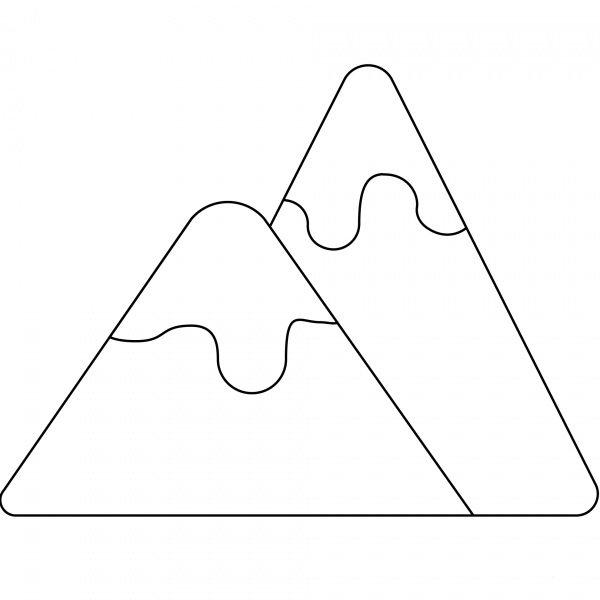 Snow Mountains Emoji coloring page image