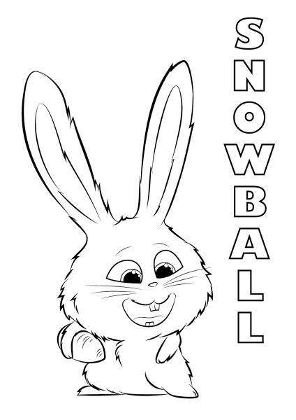 Snowball from the Secret Life of Pets coloring page image