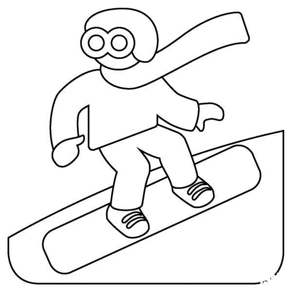 Snowboarder Emoji coloring page image