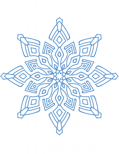 Snowflake 4 coloring page image