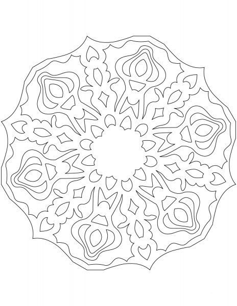 Snowflake with Candle coloring page image
