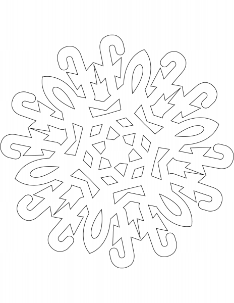 Snowflake with Caramel Cane coloring page image