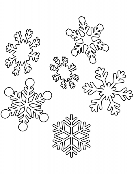 Snowflakes coloring page image