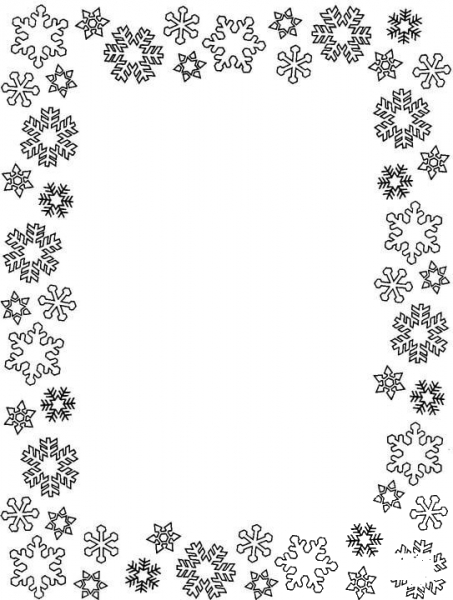 Snowflakes Frame  coloring page image
