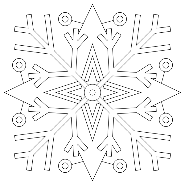 Snowflakes Mandala coloring page image
