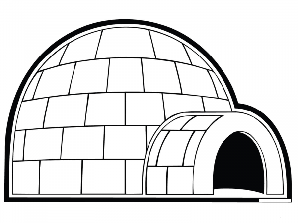 Snowhouse or Igloo coloring page image