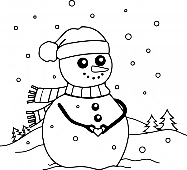 Snowman coloring page image