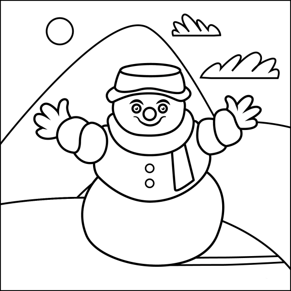 Snowman coloring page image