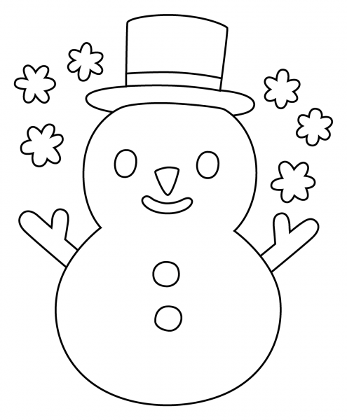 Snowman Emoji coloring page image