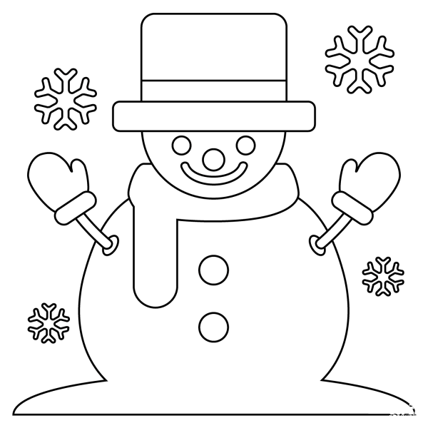 Snowman Emoji coloring page image