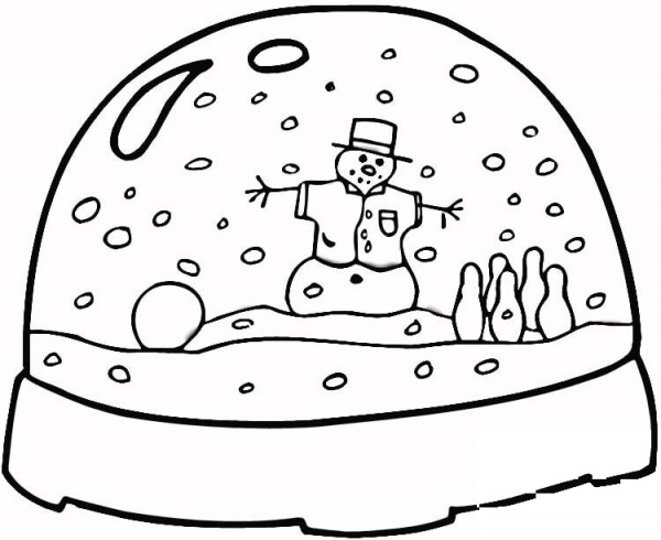Snowman Globe  coloring page image