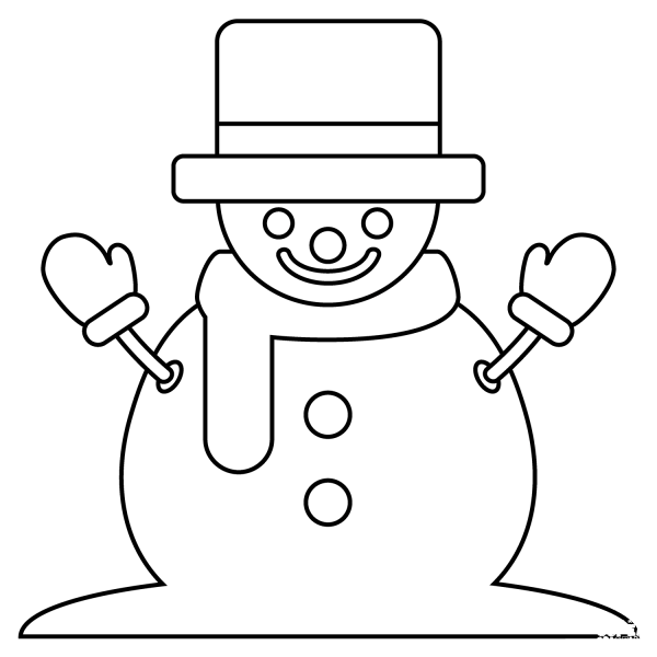Snowman Without Snow Emoji coloring page image