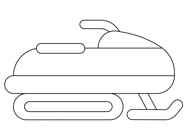 Snowmobile coloring page image