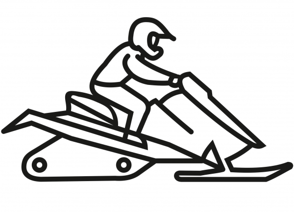 Snowmobile coloring page image