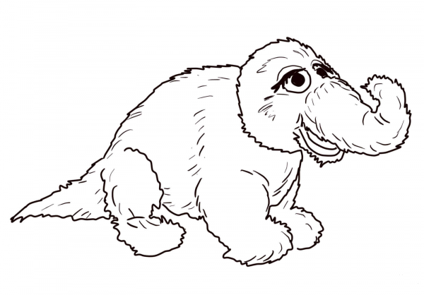 Snuffleupagus Stuffed Animal coloring page image