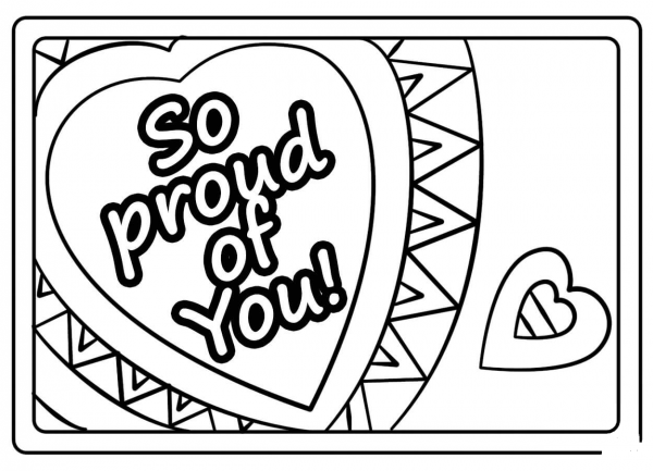 So Proud of You – Encouraging Note coloring page image