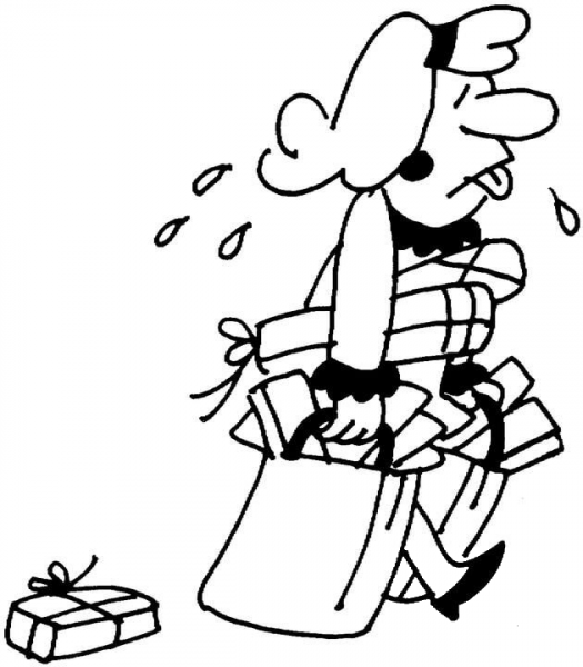 So Tired After Shopping  coloring page image