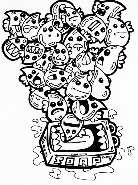 Soap Bubbles Doodle coloring page image