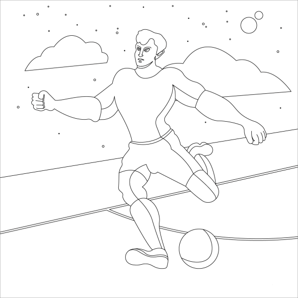 Soccer coloring page image