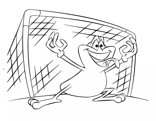 Soccer Goalie Frog coloring page image