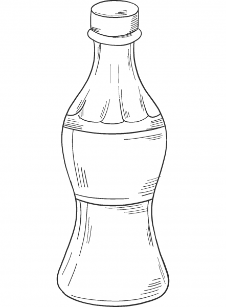 Soda Bottle coloring page image