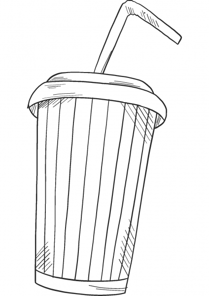 Soda Cup coloring page image