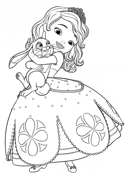 Sofia and Clover coloring page image