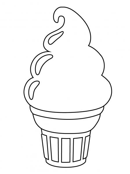 Soft Ice Cream Emoji coloring page image