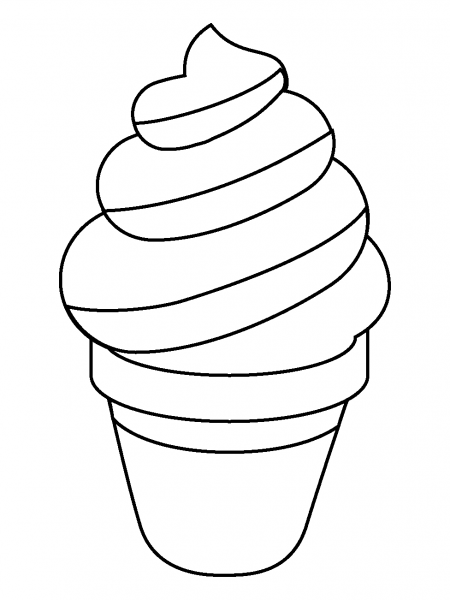 Soft Ice Cream Emoji coloring page image