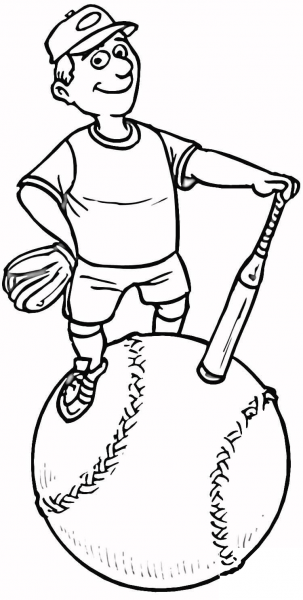 Softball Player  coloring page image