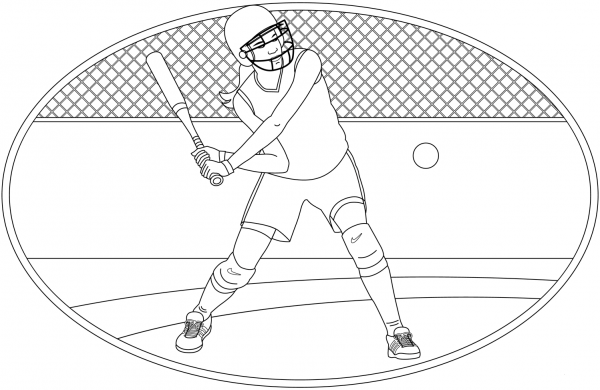 Softballl coloring page image
